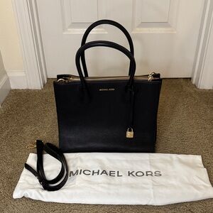 Michael Kors Black Satchel with Gold Accents